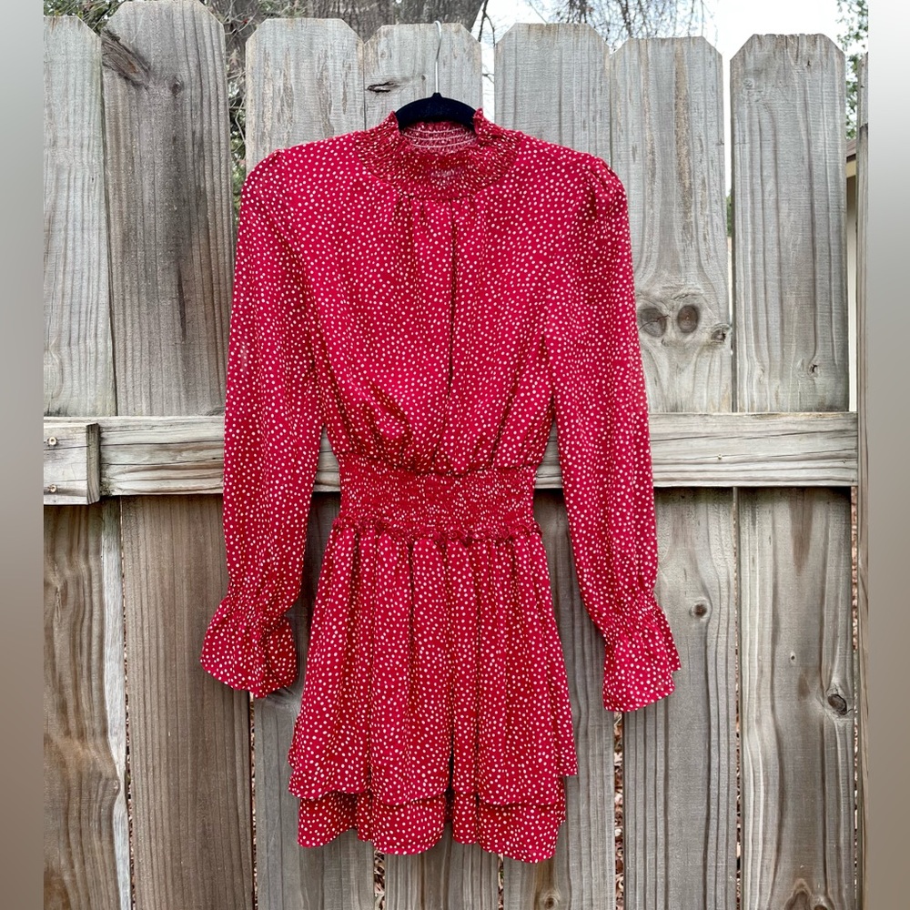 Missguided Drop Waist Polka Dot Dress